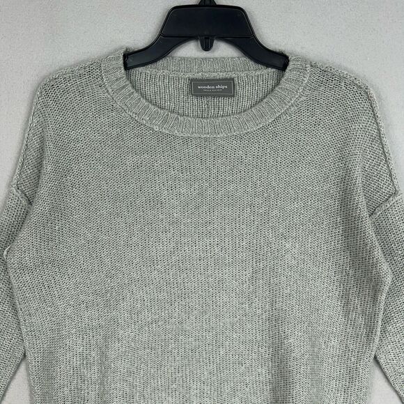 Wooden Ships Sweater Womens Extra Small Gray Mohair Wool Minimal Quiet Luxury - Picture 2 of 12